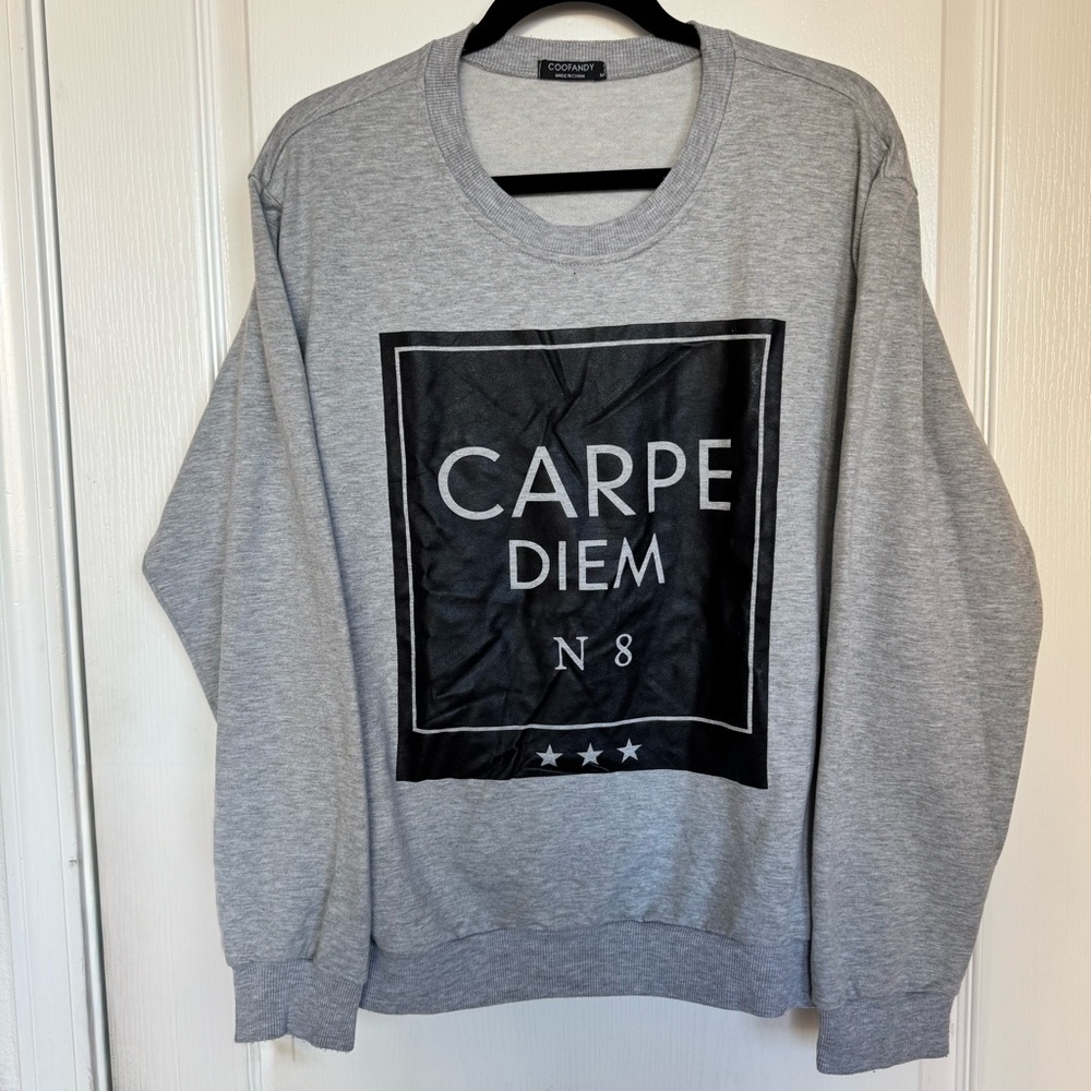 Coofandy Gray Carpe Diem Men's Sweater